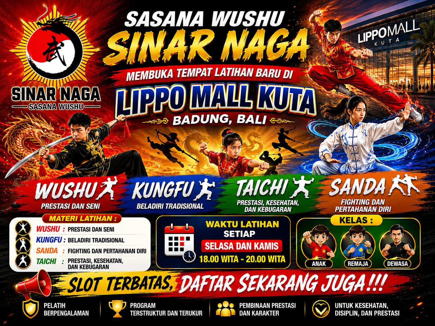latihan wushu di mall